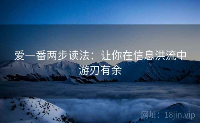 爱一番两步读法：让你在信息洪流中游刃有余