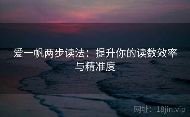 爱一帆两步读法：提升你的读数效率与精准度