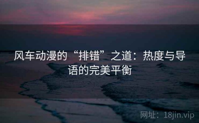 风车动漫的“排错”之道：热度与导语的完美平衡