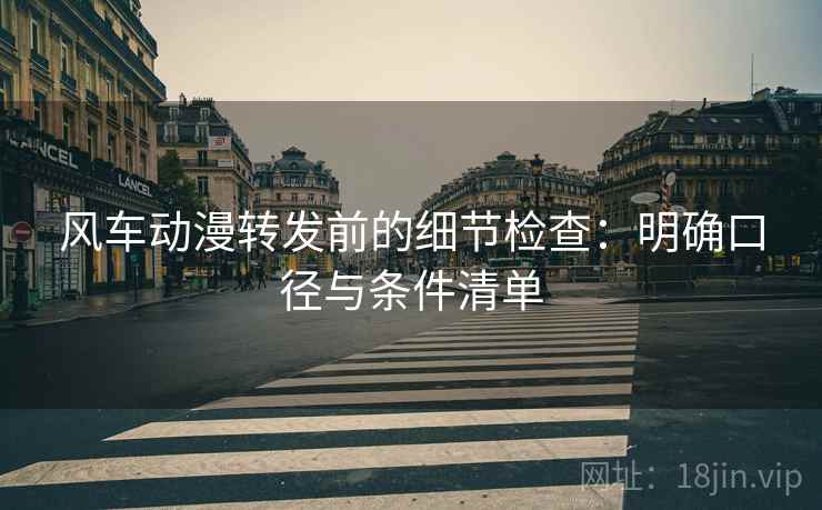 风车动漫转发前的细节检查:明确口径与条件清单 风车动漫转发前的细节检查:明确口径与条件清单
