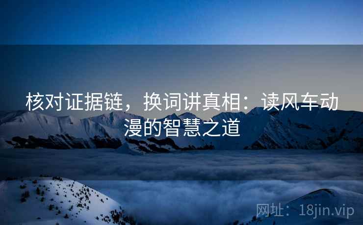 核对证据链，换词讲真相：读风车动漫的智慧之道